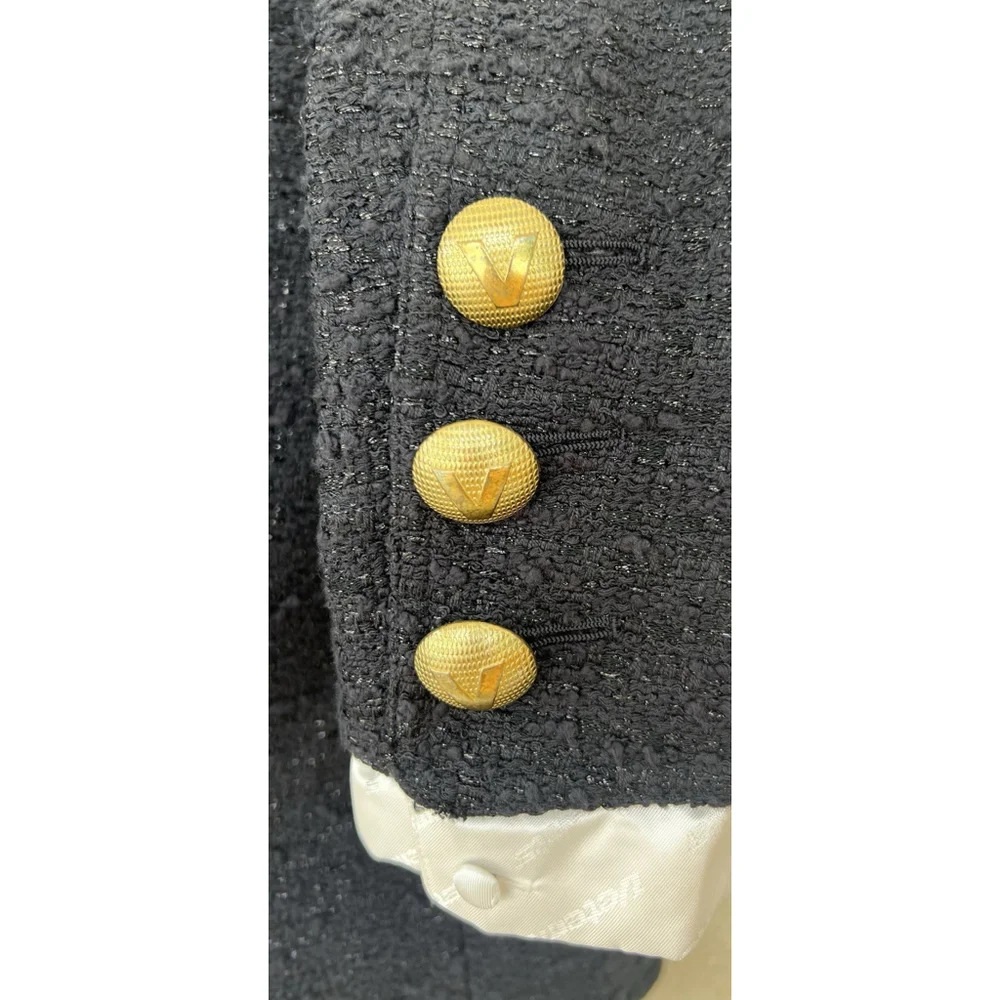 Vetements FW18 Denma Gvasalia Satin Jacquard Metallic Boucle Tweed Jacket Jennie